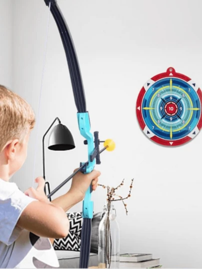Juego de arco y flecha para niños, objetivo de ventosa de para deportes al aire libre, arco y flecha tradicionales, excelente regalo de cumpleaños para niños y niñas