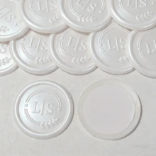 50 miếng/gói, tem sáp tròn tùy chỉnh có logo, tem sáp tự dính thủ công, tem sáp dùng cho thiệp mời đám cưới, tem sáp dán. - Trắng ngọc trai - Xem 8
