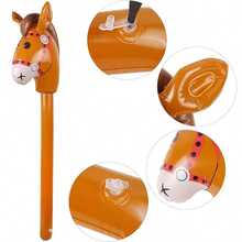 3pcs Expandable Brown Horse Head Sticks, Suitable For Cowboy Themed Birthday Party Decoration, Beach Essentials, Pool Float - Multicolor - View 2