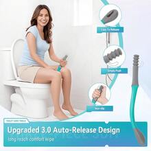 1pc Fanwer Long Handle Comfort Wiping Assist Tool, Extends Over 15 Inches, Can Hold Toilet Paper Or Wet Wipes - Multicolor - View 9