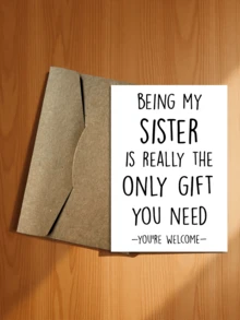 1pc Funny Sister's Birthday Card, Humorous Greeting Card Suitable For Gifting To Sisters, Back To School Supplies (Random Color Envelope) - A - View 18