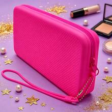 Silicone Cosmetic Bag Handbag, Travel Toiletry Bag Cute Portable Waterproof Cosmetic Storage Pouch Zipper Makeup Organizer - Multicolor - View 6