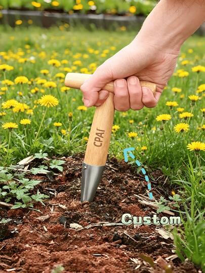 Personalized, Customized, Handheld Gardening Hole Punch | Stainless Steel Soil Inserter For Easy Planting And Transplanting, A Perfect Gift For Him/Her.