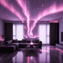 1 đèn chiếu LED tạo không gian lãng mạn, hình ảnh bầu trời sao, cực quang, sóng biển, 16 màu RGB kèm điều khiển từ xa, thích hợp cho các cặp đôi hẹn hò, phòng ngủ, kỷ niệm, trang trí nhà cửa. - ánh sáng đa sắc - Xem 3