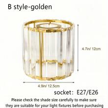 1pc Luxury Sparkling Modern Crystal Glass Lamp Shade, Suitable For Living Room, Bedroom And Bathroom, Transparent Crystal Pendant Light With Geometric Lines, Refracting Dreamy Radiance (Lamp Shade Only, No Light Source!) - Lantern Lampshade - View 17