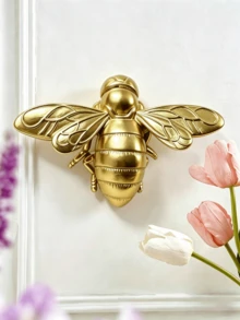 1pc Unique Creative Gold Bee Shaped Wall Decor, Handmade Photo Frame Decorative Insect Accessory, Home Party Insect Museum Hanging Ornament, Personalized Gift, Insect Decoration - Gold - View 6