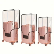 1 pieza Funda protectora de equipaje de PVC transparente, adecuada para maletas de 20/24/28 pulgadas, protector de equipaje de viaje resistente al agua y al polvo, hecho de material de PVC grueso, resistente a arañazos y desgaste, esencial para uso doméstico - transparente - Ver 3