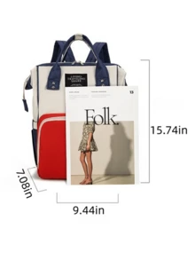 Large Capacity Diaper Bag Backpack, Multi-Functional Nanny Bag With Insulated Compartment And Wet/Dry Separation, Waterproof Travel Mommy Bag Suitable For Moms And Dads, Fashion Diaper Bag, Large Capacity Mommy Backpack With Stroller Hooks, Waterproof Multi-Pocket Diaper Bag For Baby Care - Multicolor - View 8