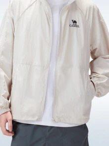 CAMEL CROWN Outdoor Sunscreen Jacket, Men's Spring/Summer Windproof Breathable Hooded Jacket, Waterproof Sports Coat - Oak Ash - View 3