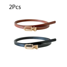 1/2/3 chiếc thắt lưng nữ da PU mỏng cổ điển – thắt lưng màu trơn khóa vuông có thể điều chỉnh, phù hợp cho quần, váy, mặc thường ngày, họp mặt văn phòng và các dịp khác, một phụ kiện thiết yếu cho tủ đồ của bạn. - Khóa vàng 100 - Xem 15