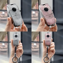 Ốp bảo vệ chìa khóa xe hơi 3 nút cho xe Benz A, B, C, E, G, R, S, CLS, SLC, CLA, GLB, GLC, GLE, GLS, AMG Series bằng TPU. - Mẫu D - Xem 2