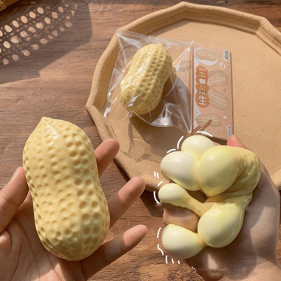 1个同乐源花生捏捏乐玩具，慢回弹减压捏捏乐，TPR材质逼真花生造型捏捏乐，成人减压捏捏乐（包装样式随机） - 多色 - 查看 1