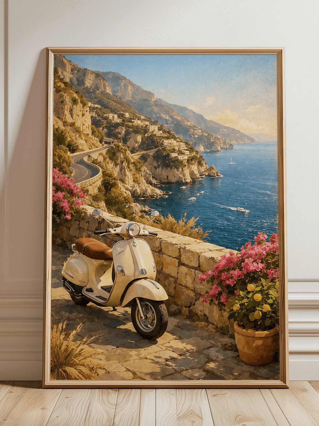 Tranh canvas treo tường (1 tấm), tranh trang trí tường có khung, tranh phong cách quán cà phê Địa Trung Hải mùa hè, tranh in hình cây chanh trong quán cà phê, tranh phong cách bờ biển Ý, tranh minh họa quán cà phê Vespa, trang trí tường mùa hè, tranh nghệ thuật phong cách Boho cho nhà bếp và phòng ăn, trang trí nhà cửa thời trang, áp phích mùa hè, trang trí mùa hè, thẩm mỹ trang trí phòng. - Nhiều màu - Xem 1
