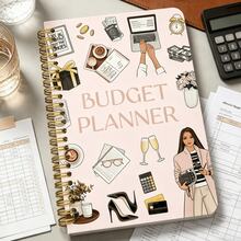 1 pieza Cuaderno de espiral de planificación presupuestaria de moda, manual de planificación financiera para mujeres, con encuadernación de espiral duradera e impresión de alta definición de diario de seguimiento presupuestario. Un regalo ideal para profesionales jóvenes, principiantes en finanzas personales y cualquiera que necesite gestión financiera. - A - Ver 1