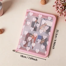 Bìa sổ ren hình trái tim màu hồng dễ thương A5, chất liệu ren sáng tạo, bìa mềm hình trái tim, album dán sticker, bộ sổ tay, sổ sưu tập vật liệu nhật ký, trang trong suốt A5, bìa sổ tay, sổ kế hoạch tiết kiệm, album ảnh, bìa dán sticker A5, bìa dán sticker hình kẹo A5, album sưu tập sticker, album sưu tập ảnh, album thủ công (hộp đựng thẻ sưu tầm), album tem, sổ tay bỏ túi, album sưu tập hạt cườm, hộp đựng thẻ, bộ sưu tập thẻ giao dịch, sticker 3D, đồ dùng học tập, đồ dùng văn phòng, văn phòng phẩm. Mùa tựu trường - Bìa kẹp ren A5 - Xem 4