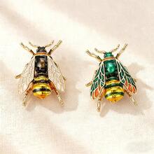 1 pieza Broche con forma de abeja colorida, tema de animales e insectos, insignia de solapa linda, accesorio de ropa para mujer - abeja - Ver 1