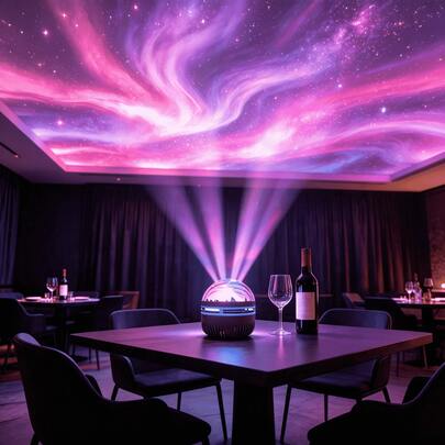 1 đèn chiếu LED trang trí tiệc tốt nghiệp, chiếu bầu trời sao, cực quang, sóng biển, 16 màu RGB kèm điều khiển từ xa, thích hợp trang trí tiệc tốt nghiệp tại nhà, phòng ký túc xá.