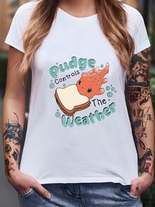 Womens  Lilo  Stitch Pudge Controls The Weather Hoodie , Land Family Matching Shirt,  Birthday Gift, Wdw Tee, Magic Kingdom Tee T-Shirt - 白色 - 查看 2
