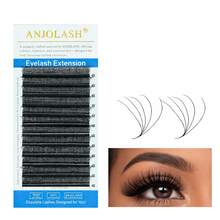 Kit Of 5 Boxes Of W-Shaped 0.07D Pre-Made Eyelashes | Volume Fans W-Shaped For Extensions - 黑色 - 查看 2