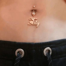 Custom Name Belly Button Piercing With Synthetic, Personalized Letter Navel Piercing Jewelry, Sexy Jewelry,Ideal Gifts For Anniversaries,For Birthdays - Multicolor - View 7