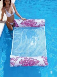 2pcs/1pc Striped Inflatable Pool Hammock; Perfect For Photos, Vacations, Parties And Relaxation. Multiple Styles Available, Ideal Summer Gift. Beach Essential. - Multicolor - View 9