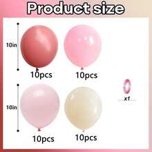 Bộ 21/41 quả bóng bay màu hồng và be, kích thước 10 inch, màu hồng nhạt, trắng, màu da, dùng để trang trí tiệc cho bé gái, phụ nữ, sinh nhật, đám cưới, tiệc mừng em bé, đám cưới phong cách Boho, tiệc đính hôn. - Bộ - Xem 2