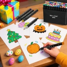 80 Colors Marker Pen Set, Dual-Tip Chisel And Fine Tip Markers For Sketch, Adult Coloring Books, Painting, Drawing, Blending And Art Supplies, Back To School - Multicolor - View 5