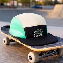 Anth Co Five Panel Original Culture Straight Brim Cap - negro beige verde - Ver 2