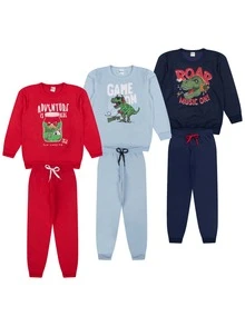8-Piece Boys' Winter Sweatshirt Set (Sizes 1-16) - 4 Sweatshirts + 4 Pants - Kit Of 2 Sets (2 Jackets + 2 Pants) - View 5