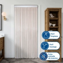 HOMYGO - PVC Door Curtain 90x210cm Anti-Insect | Indoor/Outdoor Use | Durable Aluminum Bar | Easy Installation | Various Colors - 咖啡棕 - 查看 4