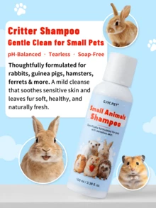 Small Pet Shampoo – 3.38 Fl Oz Tearless Gentle Cleanser For Guinea Pigs, Rabbits, Ferrets, Hamsters & Hedgehogs, Deodorizing & Conditioning Formula, PH Balanced For Sensitive Skin, Paraben Free - 100ml - View 2