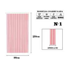 HOMYGO - PVC Door Curtain 90x210cm Anti-Insect | Indoor/Outdoor Use | Durable Aluminum Bar | Easy Installation | Various Colors - 紅白色 - 查看 2
