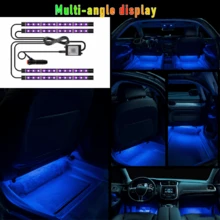 [4-in-1 Auto-LED-Licht] 4-in-1 DC12V Auto-Ambiente-LED-Licht | Mehrere Wechselmodi, App-Steuerung, 48 LEDs, 22,5 cm/8,86 Zoll, geeignet für verschiedene Automodelle, zerstörungsfreie Installation, verleiht Ihrem Auto mehr Stil, keine Batterien erforderlich. - 4-in-1 Auto-Fußraum-Dekorationsleuchte - Übersicht 7