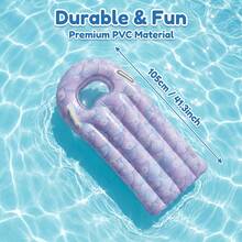 Tabla de surf inflable con textura de escamas de pez y patrón de burbujas, textura de escamas de pez moradas, asiento de descanso en la playa, ventana transparente para ver bajo el agua, fácil de limpiar con agua, tabla de entrenamiento de equilibrio para principiantes, tabla flotante antideslizante, material de PVC, ligera y portátil, plegable y ahorra espacio, fácil de inflar y desinflar, accesorio esencial para la piscina y la playa - Tablero de burbujas con escamas de pez - Ver 2