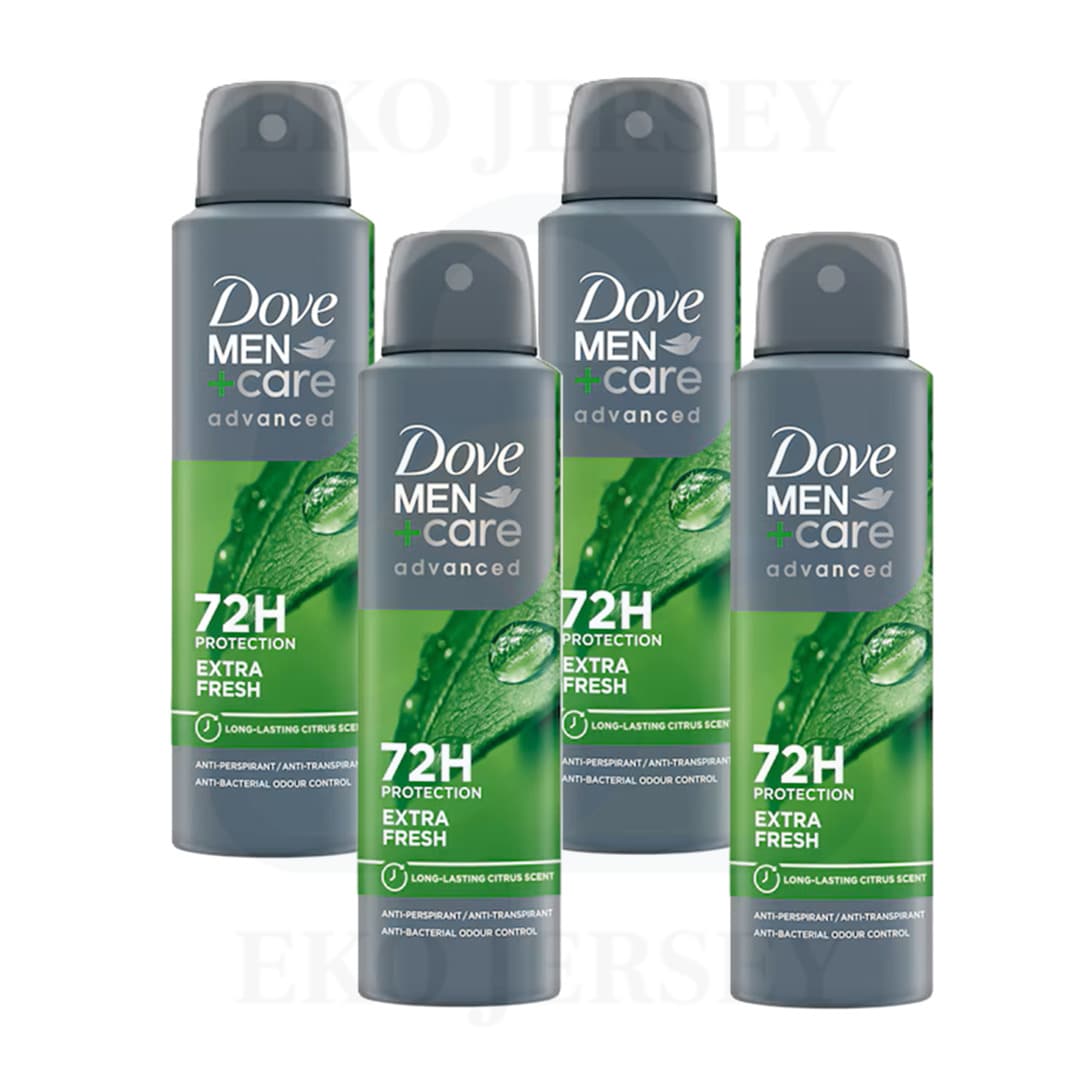 Dove Men+Care Advanced Extra Fresh Spray Deodorant 72H Antiperspirant 150ml Pack Of 4 - Extra  Fresh - View 1