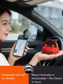 Cute Cat Shaped 360° Rotating Dashboard Phone Holder With Parking Number, Suitable For All Phone Models, Washable And Reusable Sticky Car Phone Holder - A - View 4