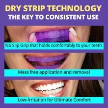 14pcs Teeth Whitening Strips, Suitable For Sensitive Gums, Whitens Teeth, Purple Whitening Strips, Removes Yellow Stains, Effectively Improves Tooth Shade, Brightens Smile - 打條 - 查看 6