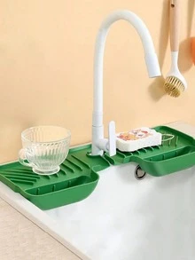 1片装硅胶水龙头排水垫，厨房浴室水槽防溅罩，排水垫，防漏垫 - 彩色 - 查看 1