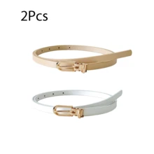 1/2/3 chiếc thắt lưng nữ da PU mỏng cổ điển – thắt lưng màu trơn khóa vuông có thể điều chỉnh, phù hợp cho quần, váy, mặc thường ngày, họp mặt văn phòng và các dịp khác, một phụ kiện thiết yếu cho tủ đồ của bạn. - Khóa vàng 100 - Xem 18