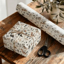 Giấy gói quà hình khủng long hoạt hình, cuộn 10m, 43cm x 10m, định lượng 80gsm, thích hợp làm quà sinh nhật cho trẻ em và trang trí quà tặng thông thường. - Khủng long hoạt hình - 10m - Xem 1