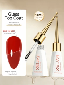 XEIJAYI 1件 10ml 浸泡式凝膠頂層塗料，UV/LED相容，適用於美甲藝術收尾，適合沙龍與居家DIY美甲 - 無色 - 查看 2