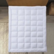 1 tấm lót nệm dày 4 inch - Lớp đệm chần bông mềm mại 800 GSM, có túi sâu - trắng - Xem 2