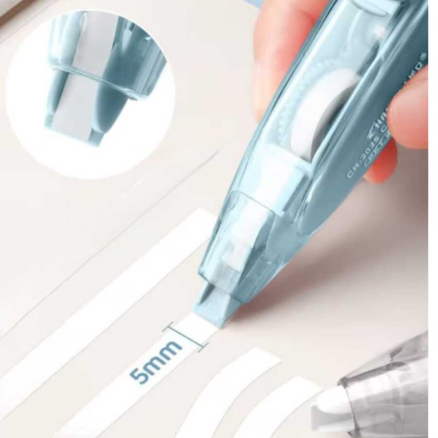 1pc Reusable Correction Tape Set, Retractable Pen-Style White Correction Tape, Durable Stationery Suitable For Daily Study And Office Use, High Capacity, Smooth White Tape, Ergonomic Portable Stationery For School And Office - A - View 1