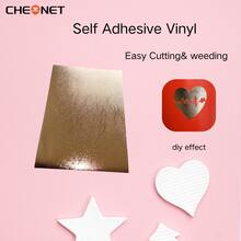 1pc Cheonet Permanent Adhesive Vinyl Matte/Glossy Colored Vinyl Sticker, Suitable For Party Decoration DIY - Rose Gold Cotton Pattern - View 26
