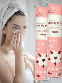 150/300 piezas Almohadillas de algodón redondas, 100% algodón puro almohadillas desmaquillantes sin pelusa por ambos lados, suaves y no irritantes, aptas para limpieza facial y ocular y desmaquillado - Blanco - Ver 1