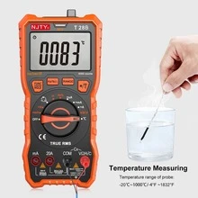 NJTY True Digital Multimeter - Measures Voltage, Current, Resistance, Diode, Continuity, Duty Cycle, Capacitance And Temperature - Ideal For Automotive Use - Orange - View 5