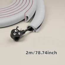 1 件 2 米/78.74 英寸自粘式地板电线盖板/墙面电线隐藏器，柔性自粘式电缆盖板，侧开式线槽，适用于墙面电缆，壁挂式电线盖板，适用于电视、家庭影院和办公室使用 - A - 查看 16