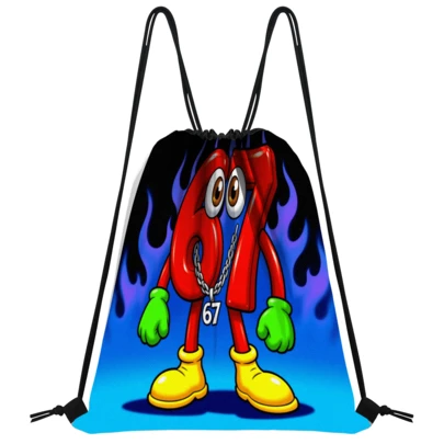 1pc Sports Drawstring Backpack, Polyester Travel Shoe Storage Bag, Random Print, Machine Washable Luggage Bag, Boys Backpack, Back To School Supplies Storage, Travel Storage Bag, Suitable For School, Class, Outdoor Sports