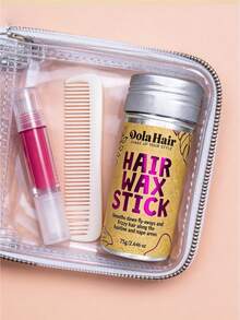 2pcs Multi-Functional Hair Wax Stick | Strong Hold, Natural Shine | Non-Greasy, Washable | Suitable For Daily Use, Travel And Touch-Ups, Suitable For All Hair Types Including Curly, Straight And Wavy Hair | Natural Makeup Effect, Easily Create Tidy Hairstyles With Long-Lasting Hold | Essential For Christmas/Halloween Makeup - Multicolor - View 3