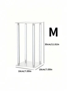 1pc Acrylic Square Flower Stand, Desktop Vase Holder, Home Party Decor, Transparent Cylindrical Vase Rack, Geometric Wedding Centerpiece Decor, Wedding Party Floral Display Stand, Wedding Stage Floral Arrangement, Home Decor Flower Rack - Transparent - View 15
